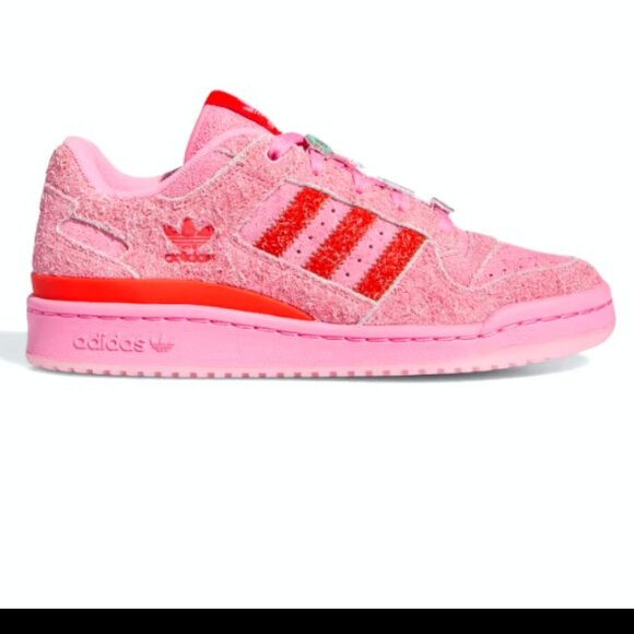 NEW ADIDAS FORUM LOW CL THE GRINCH SHOES in Pink and Red NIB Holiday SALE - Picture 3 of 10